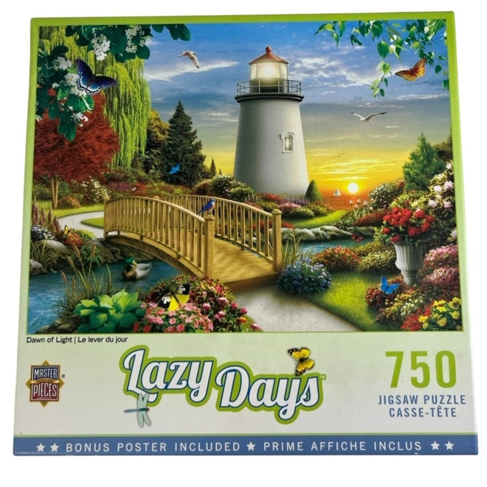 Master Pieces‎ Lazy Days Lighthouse 750 Piece Jigsaw Puzzle with Poster